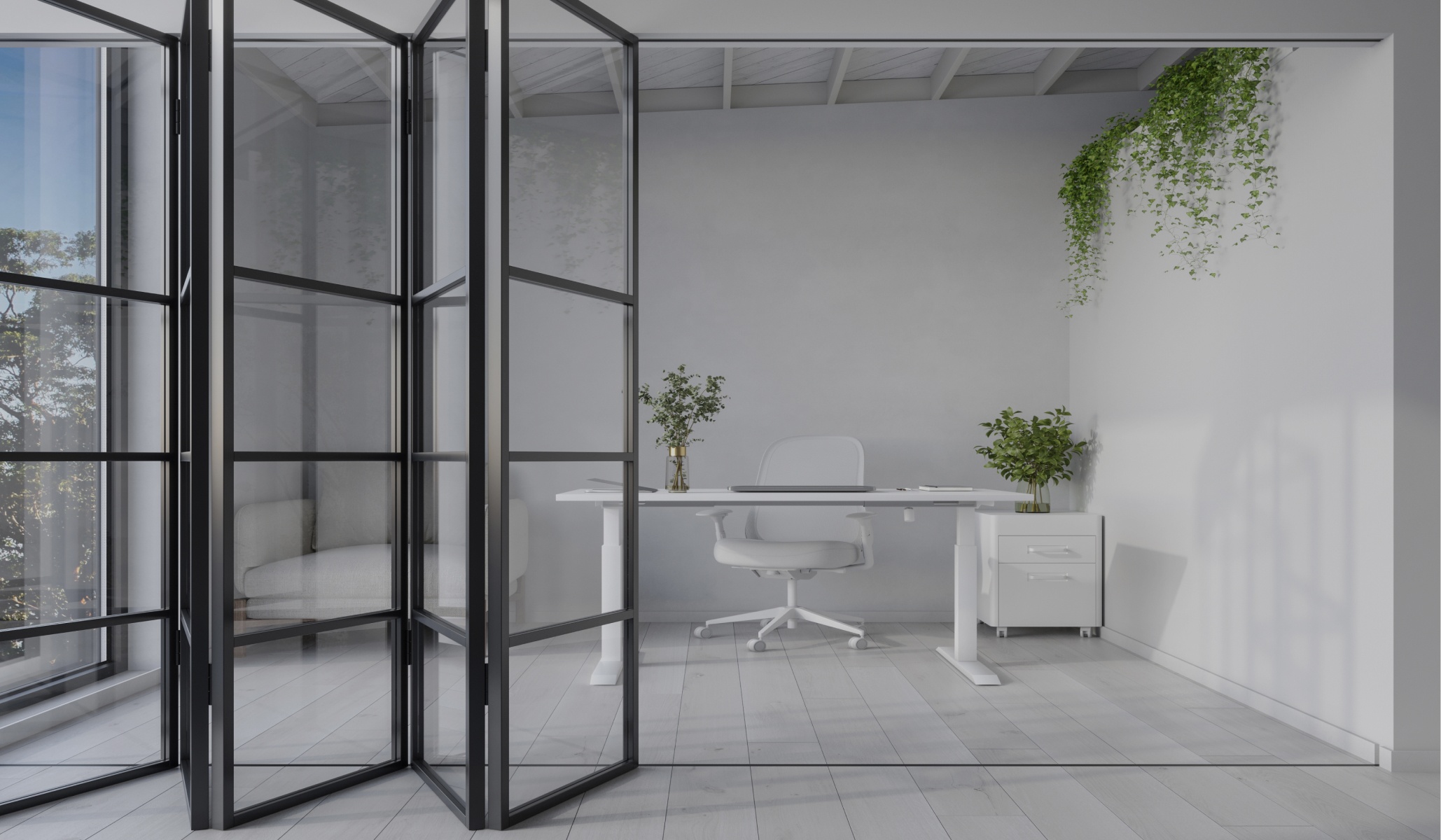 Swing Out Glass Partition