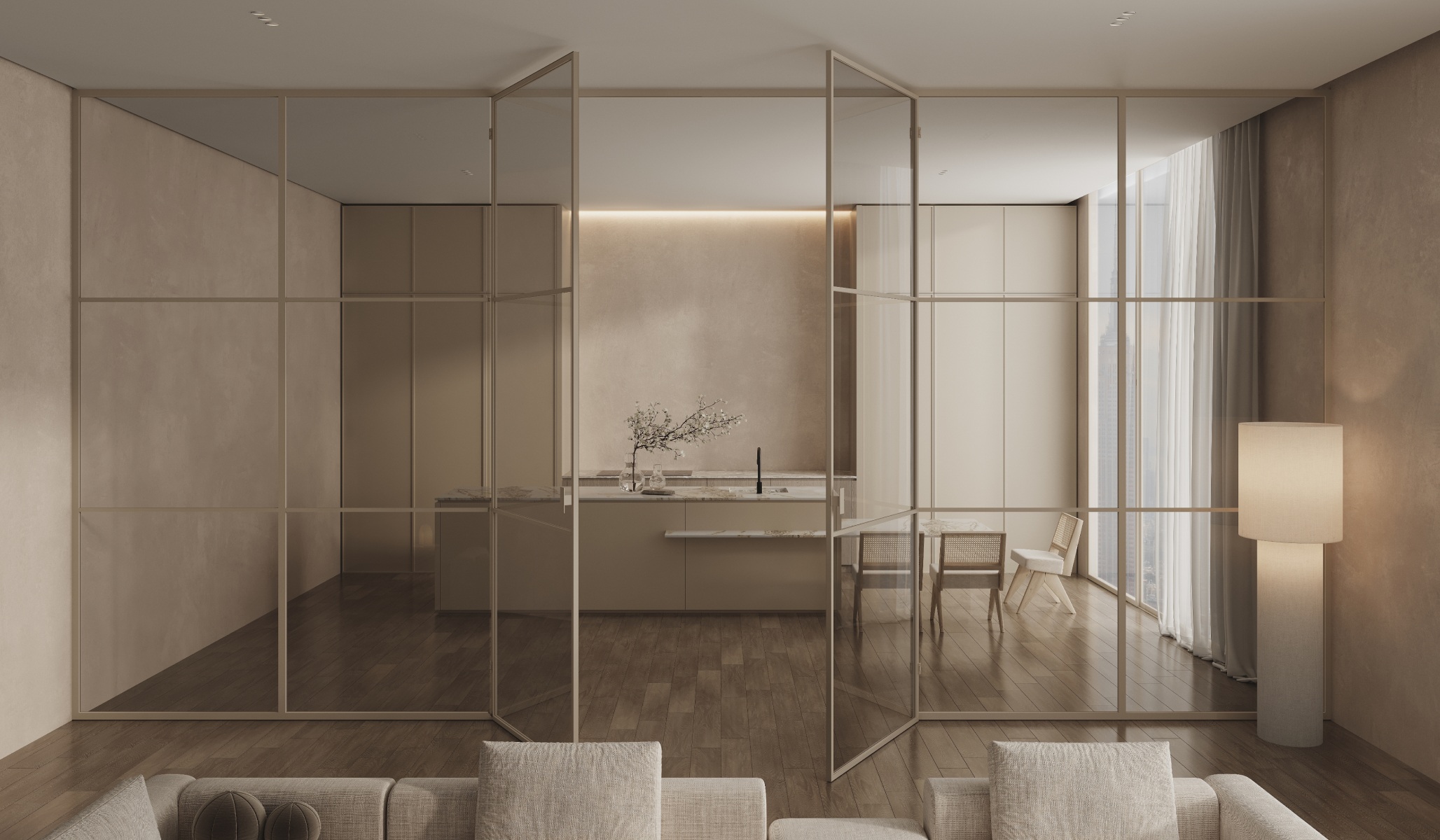 Swing Out Glass Partition