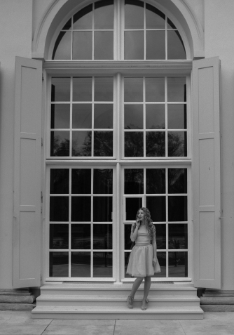 black and white photo of a womans face